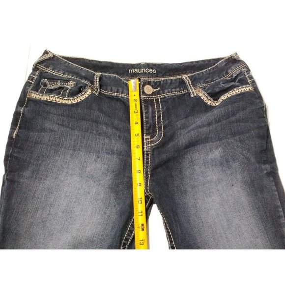 Maurices Embroidered Pockets Stretch Bootcut Jeans 17/18 Short 36x30 - Picture 5 of 6